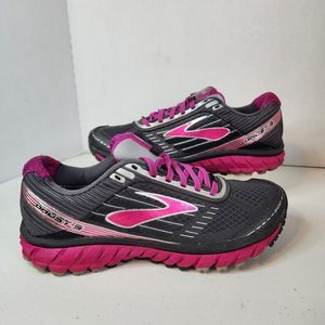 Brooks Ghost 9 GTX Womens 9.5 B Trail Running Shoes Gray Pink 1202241